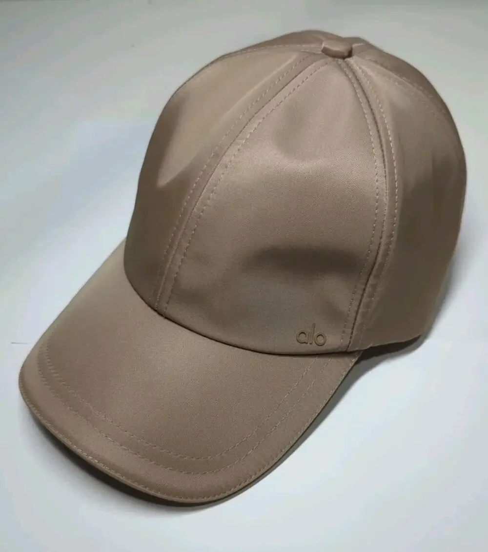 Alo Yoga Satin Off Duty Cap Baseball Hat Limited Edition Taupe